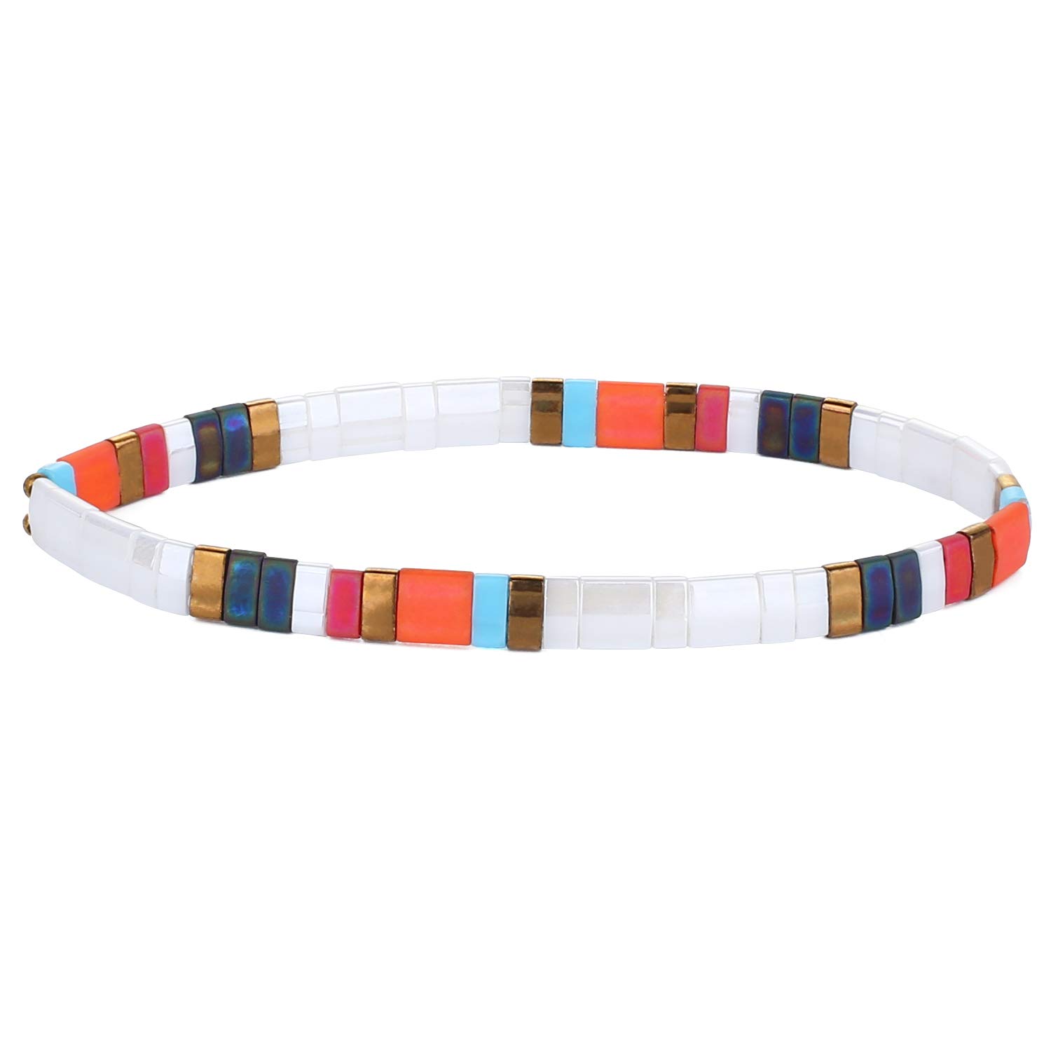KANYEE Friendship Bracelets for Women - Stretch Beaded Tila Bracelet Set with Charms, Adjustable Fashion Cuff Bracelet for Best Friends, Birthday Gifts | Perfect for Everyday Wear, Parties & Special Occasions