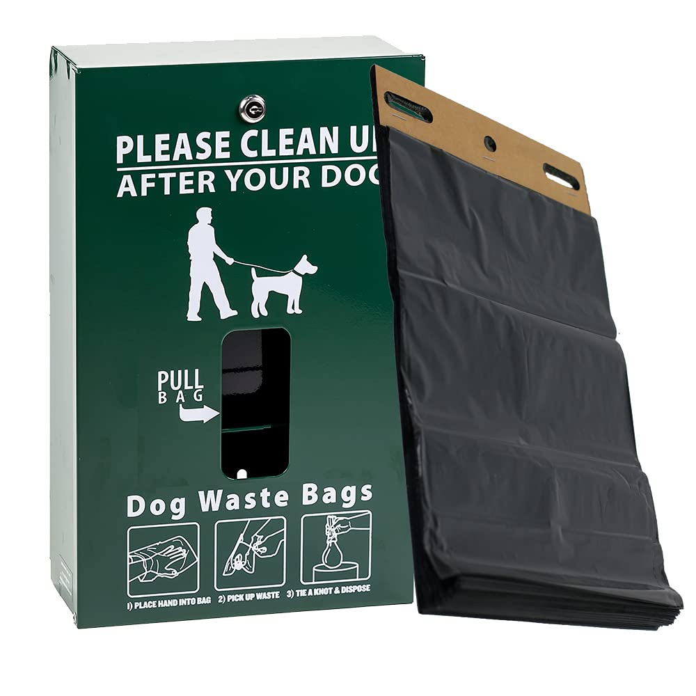 Starter Dog Waste Station with MittN Bag™ System - 400 Free Dog Waste Bags Included (Gloss Green) | Outdoor Pet Waste Management Solution for Parks, Yards & Public Spaces