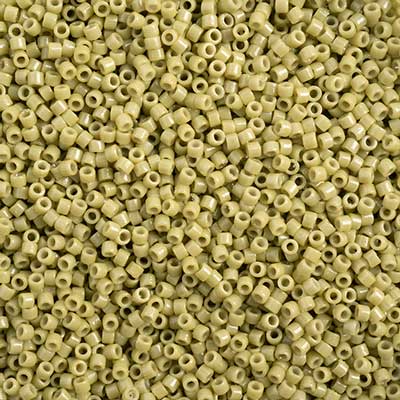 11/0 Delica Bead #2124 Opalescent Duracoat Cactus Green Dyed Glass Seed Beads - 5.2g for Jewelry Making, Beading Crafts, and DIY Projects