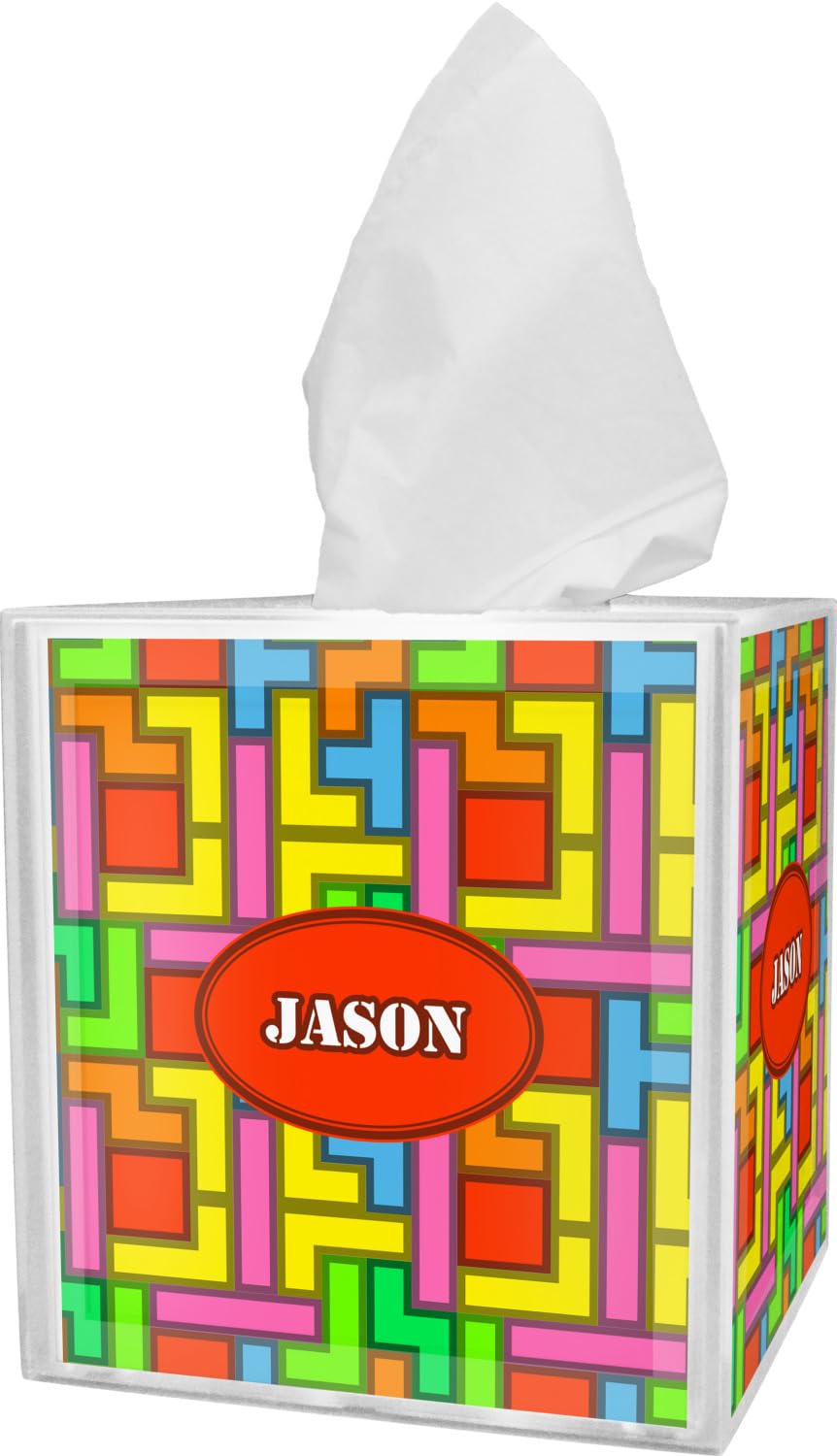 Custom Tetromino Tissue Box Cover - Personalized Home Decor for Living Room, Bedroom & Office - Unique Gift Idea for Gamers & Puzzle Lovers