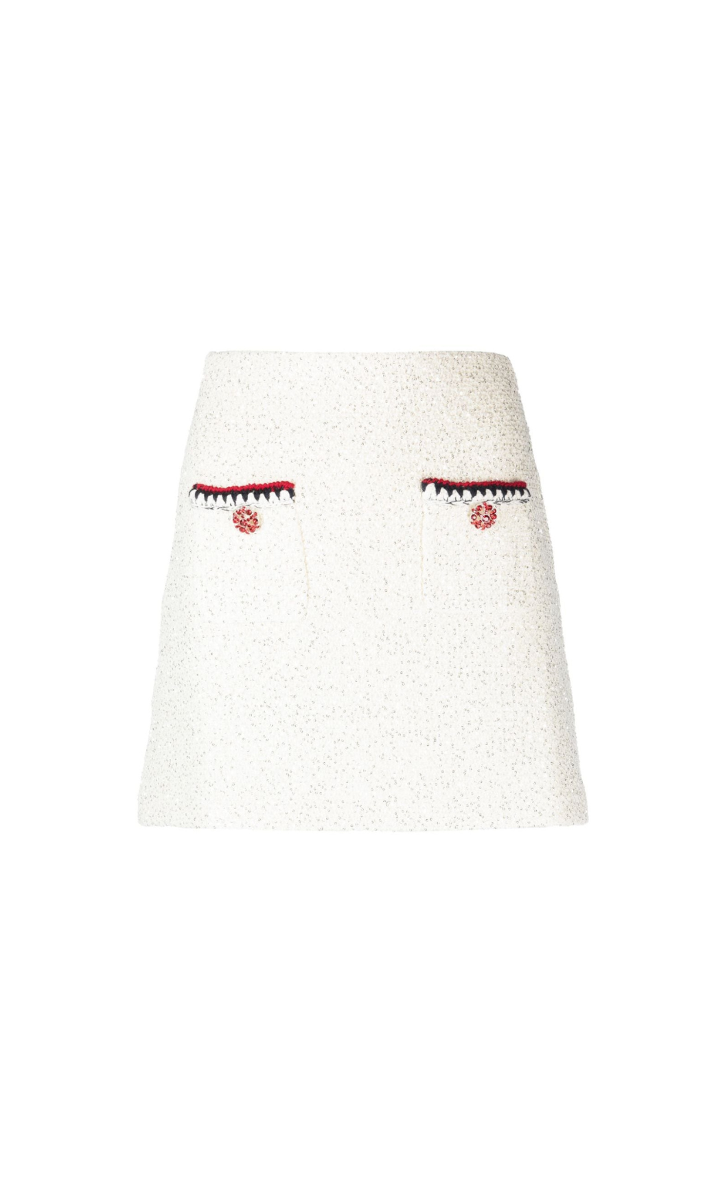 Elegant Cream Sequin Knit Skirt for Women - Perfect for Parties, Weddings & Special Occasions