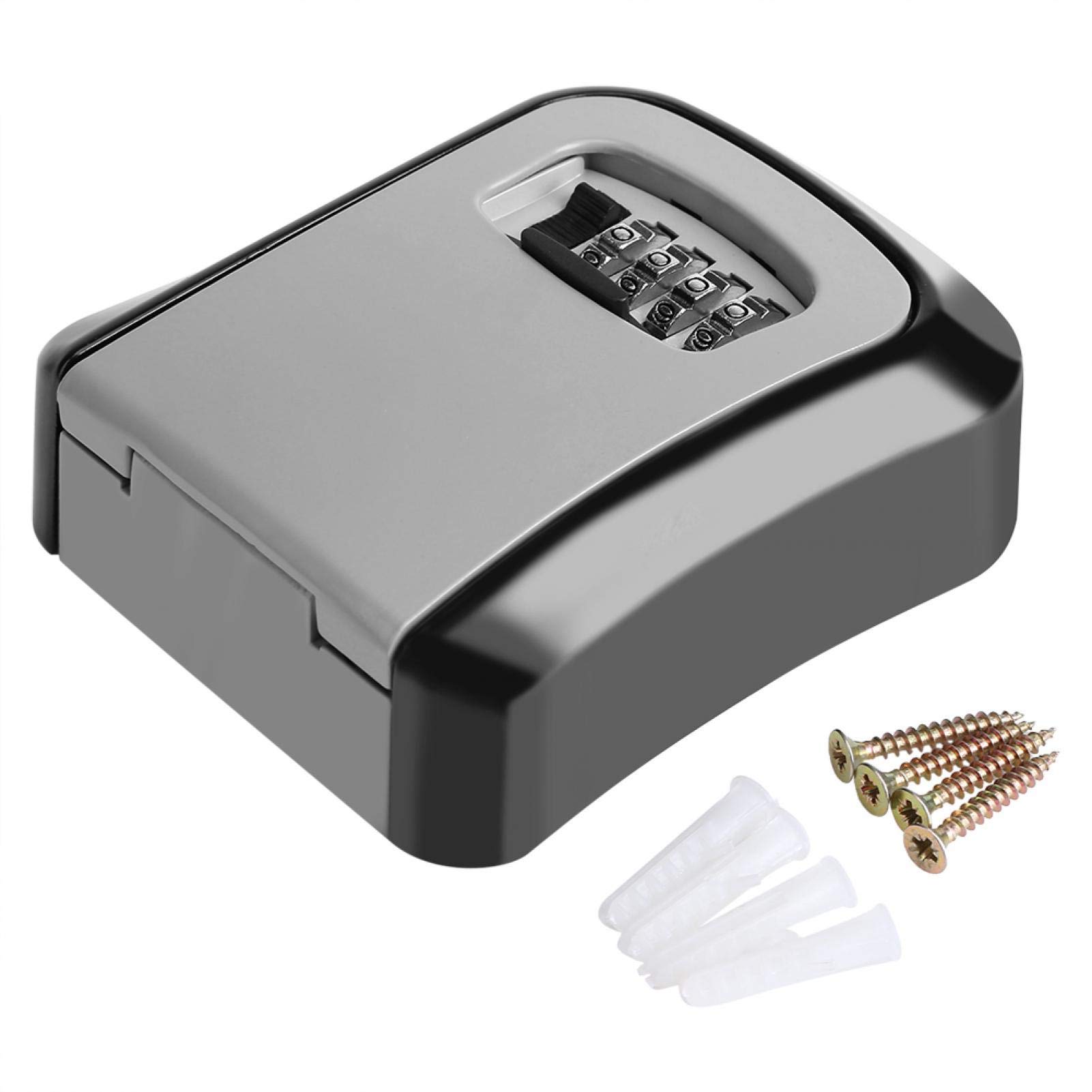 Kuuleyn Wall Mount Lock Box - 4 Digit Key Safe Security Storage Box with Combination Lock - Perfect for Home, Office, and Airbnb Key Management