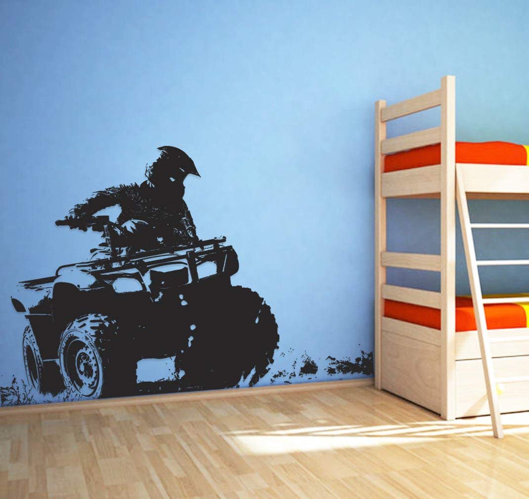 ATV Quad Bike Wall Decal - 4 Wheeler Sticker for Kids Room & Off-Road Themed Decor - Durable All-Terrain Vehicle Wall Art for Bedroom, Playroom & Garage