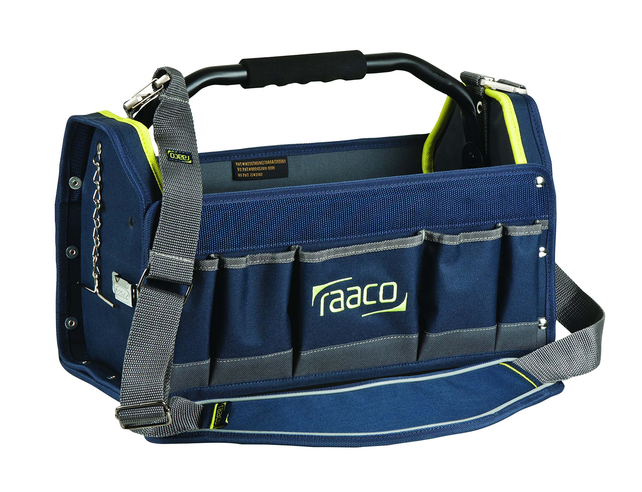 RAACO 760331 Pro Tool Bag - 16-Inch Heavy Duty Blue Tool Organizer for Electricians, Plumbers & Contractors | Perfect for Job Sites, Workshops & DIY Projects