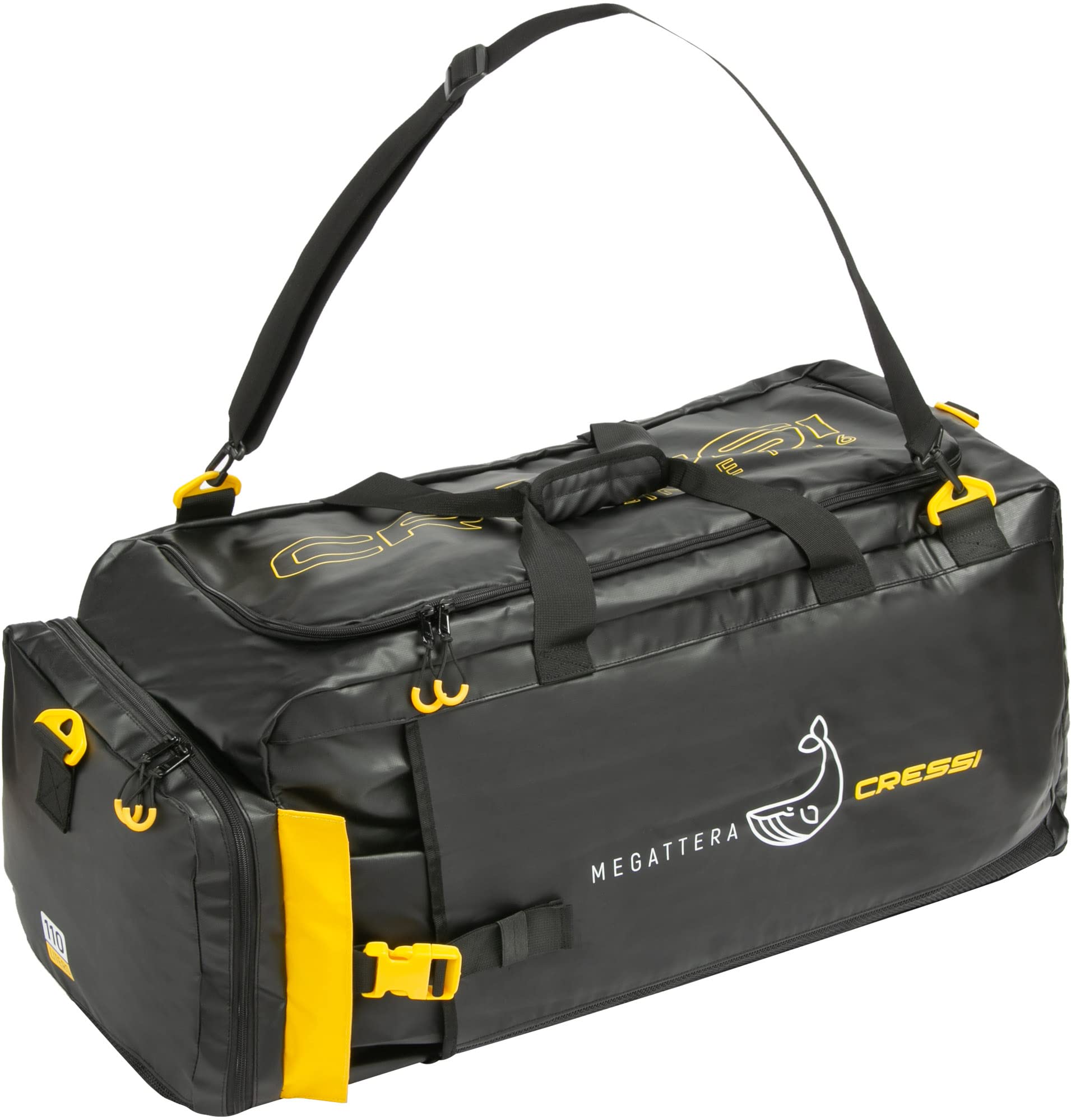 **Cressi Waterproof 110L Duffel Bag with Adjustable Shoulder Strap – Durable Gear Protection for Outdoor Adventures, Water Sports, Boating & Scuba Diving – Megattera Series – Designed in Italy – Perfect for Travel, Camping & Beach Trips**