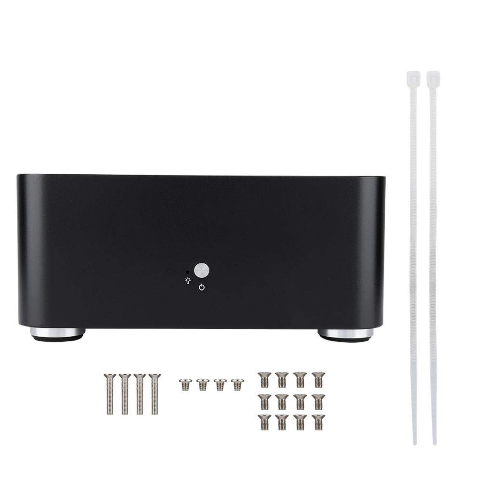 Compact Aluminum Mini ITX PC Case for Gaming - Dual USB 3.0/2.0 Ports, Supports Mini-ITX Motherboards (Black) | Perfect for Small Form Factor Builds, Home Theater PCs & Space-Saving Desktop Setups