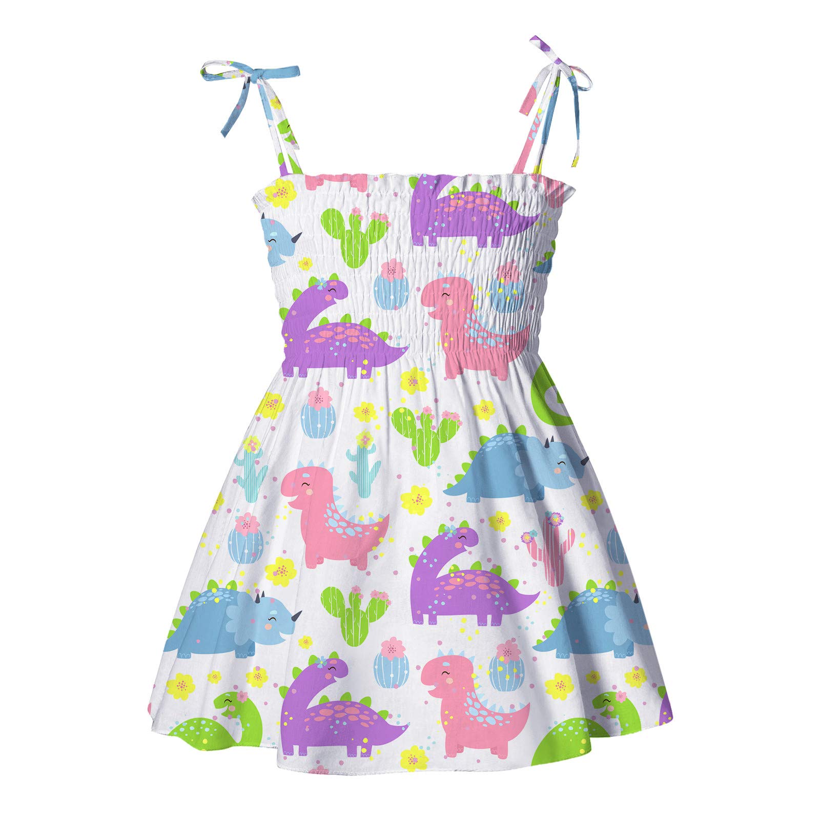 Girls Summer Sleeveless Beach Dress - Toddler Casual Strap Baby Clothes for Outdoor Play, Pool Party & Vacation