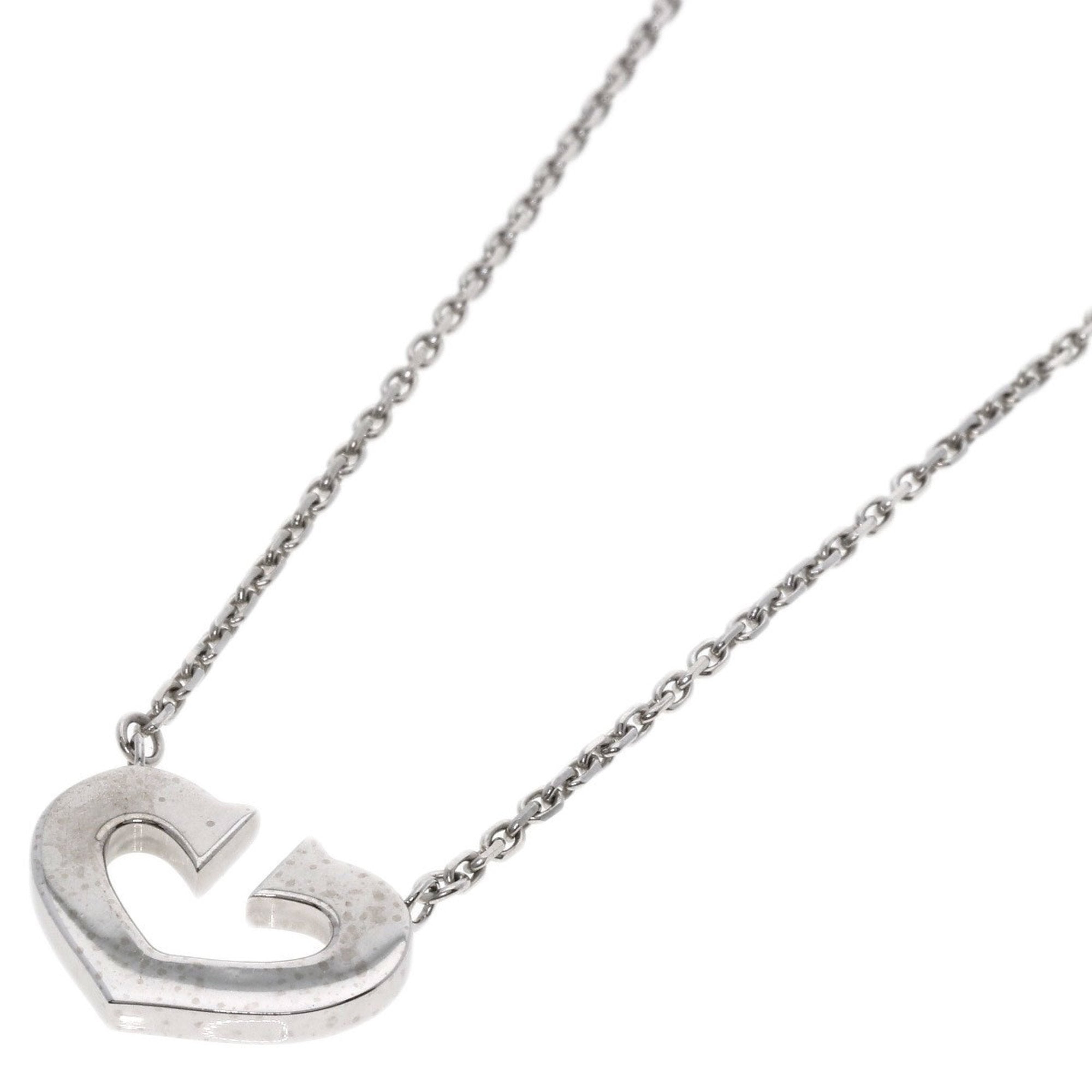 Elegant C Heart White Gold Pendant Necklace for Women - Perfect Gift for Valentine's Day, Anniversary & Special Occasions - Dainty Jewelry for Everyday Wear & Romantic Dates