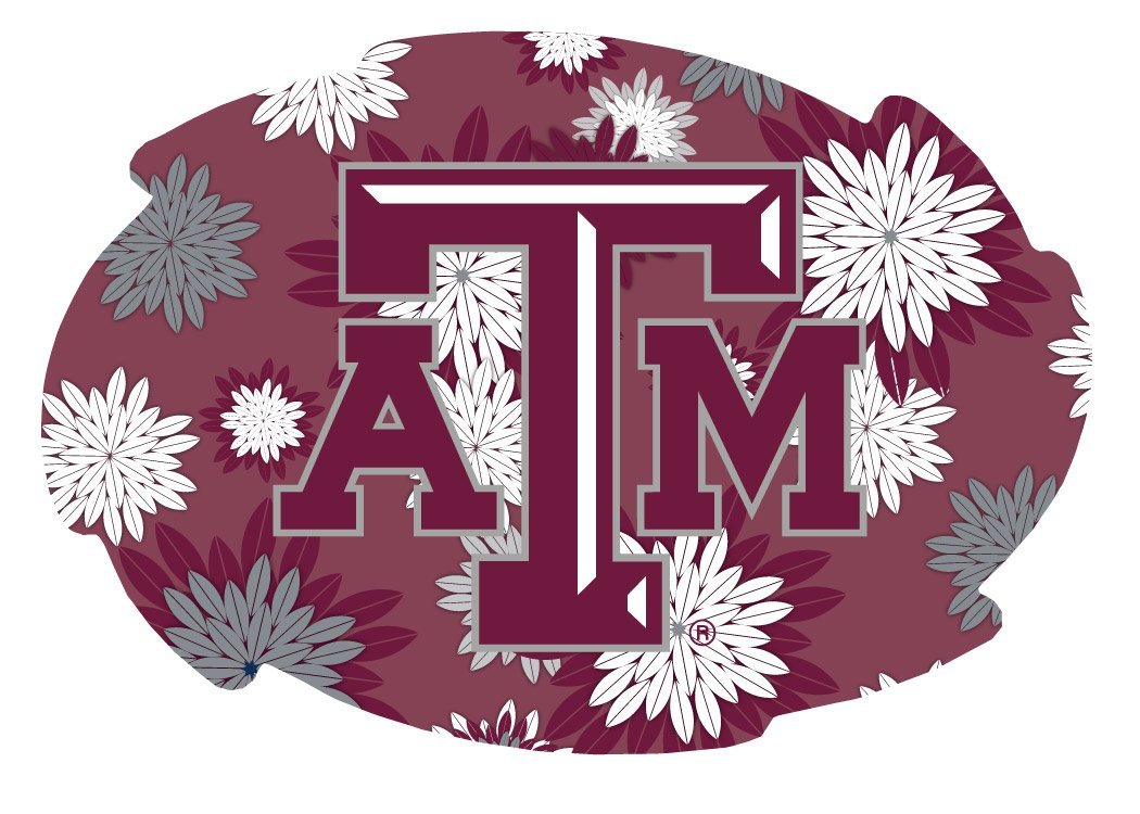 Texas A&M Aggies Floral Design Swirl Magnet - Officially Licensed Texas A&M University Car Fridge Magnet - Perfect for Dorm Decor, Tailgating & Game Day Accessories (2016 Collection)