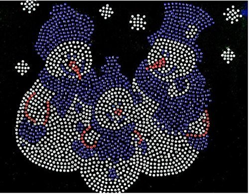 Snowman Christmas Rhinestone Iron On Transfer for DIY Holiday T-Shirts & Sweaters | Festive Winter Apparel Decoration