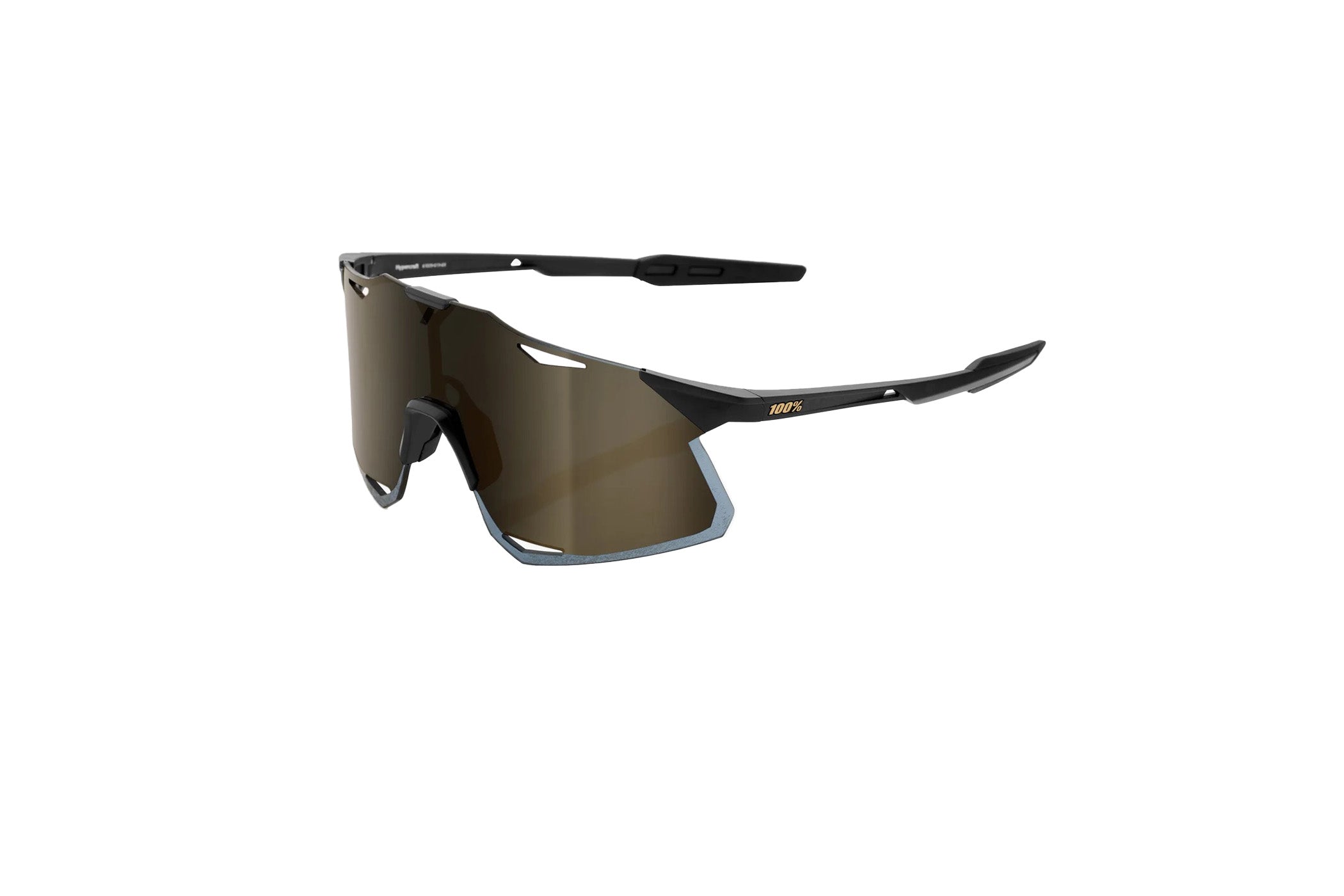 Hypercraft Matte Black Sunglasses with Gold Lens - UV Protection, Polarized, Stylish for Outdoor Sports & Driving