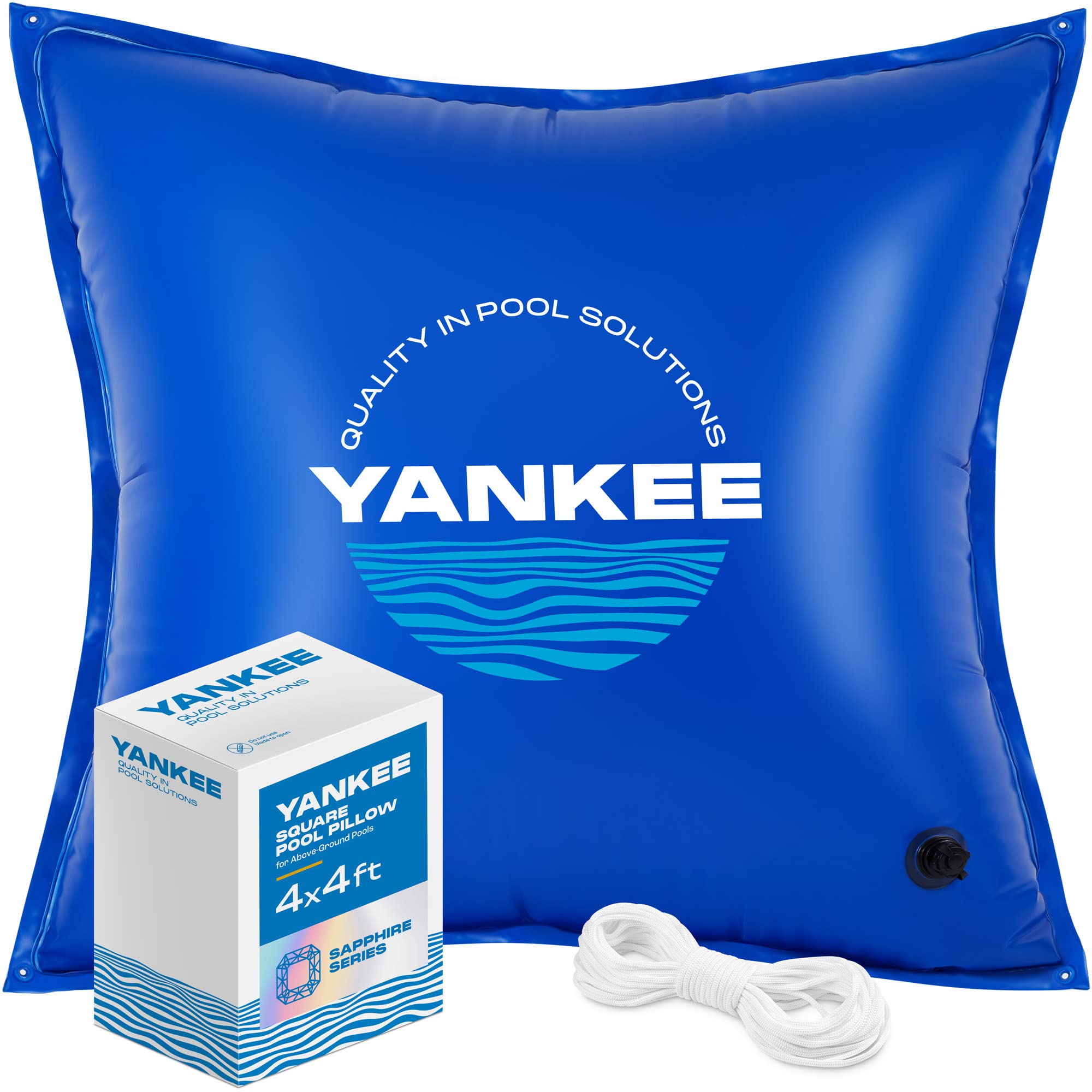 Yankee 4x4 ft Winter Pool Pillow for Above Ground Pools - Heavy Duty 0.4mm PVC (27 Gauge) - Extra Durable Pool Closing Pillow for Winter Protection - Perfect for Above Ground Pool Winterization and Cold Weather Storage