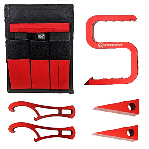 Firefighter Bunker Gear Pocket Organizer Kit - Includes Snagger Tool, Mini Spanners & Forcible Entry Wedges | Essential Firefighting Equipment for Emergency Rescue Scenes