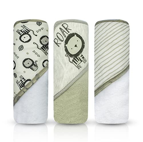 3 Pack Baby Hooded Bath Towel Set for Newborns, Infants & Toddlers - Soft Absorbent Cotton Hooded Towels for Boys & Girls - Perfect for Bath Time, Swimming & Spa Days