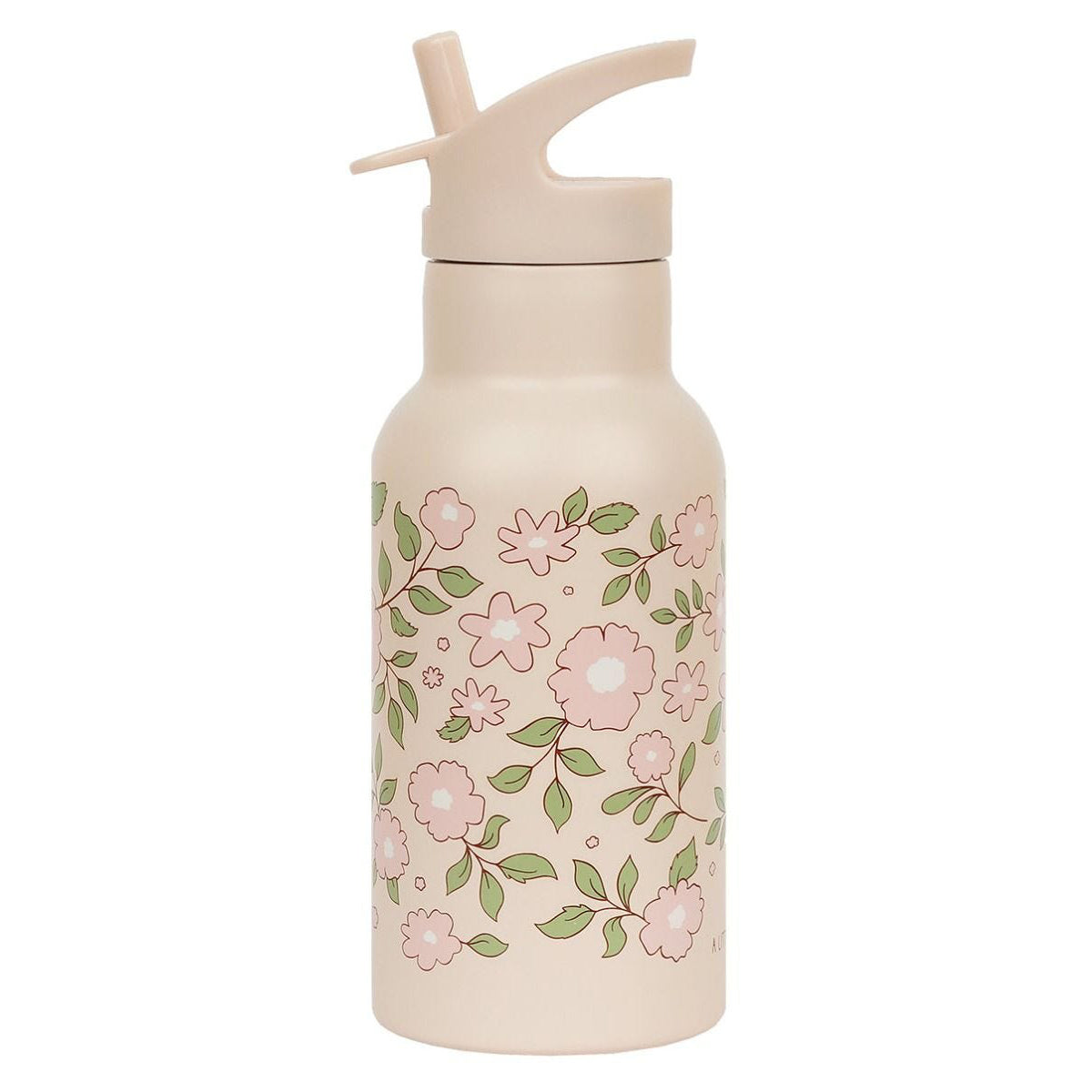 A Little Lovely Company 20oz Stainless Steel Water Bottle with Straw - Vacuum Insulated, Leakproof, BPA Free - Perfect for School, Gym & Outdoor Activities - Blossoms Pink