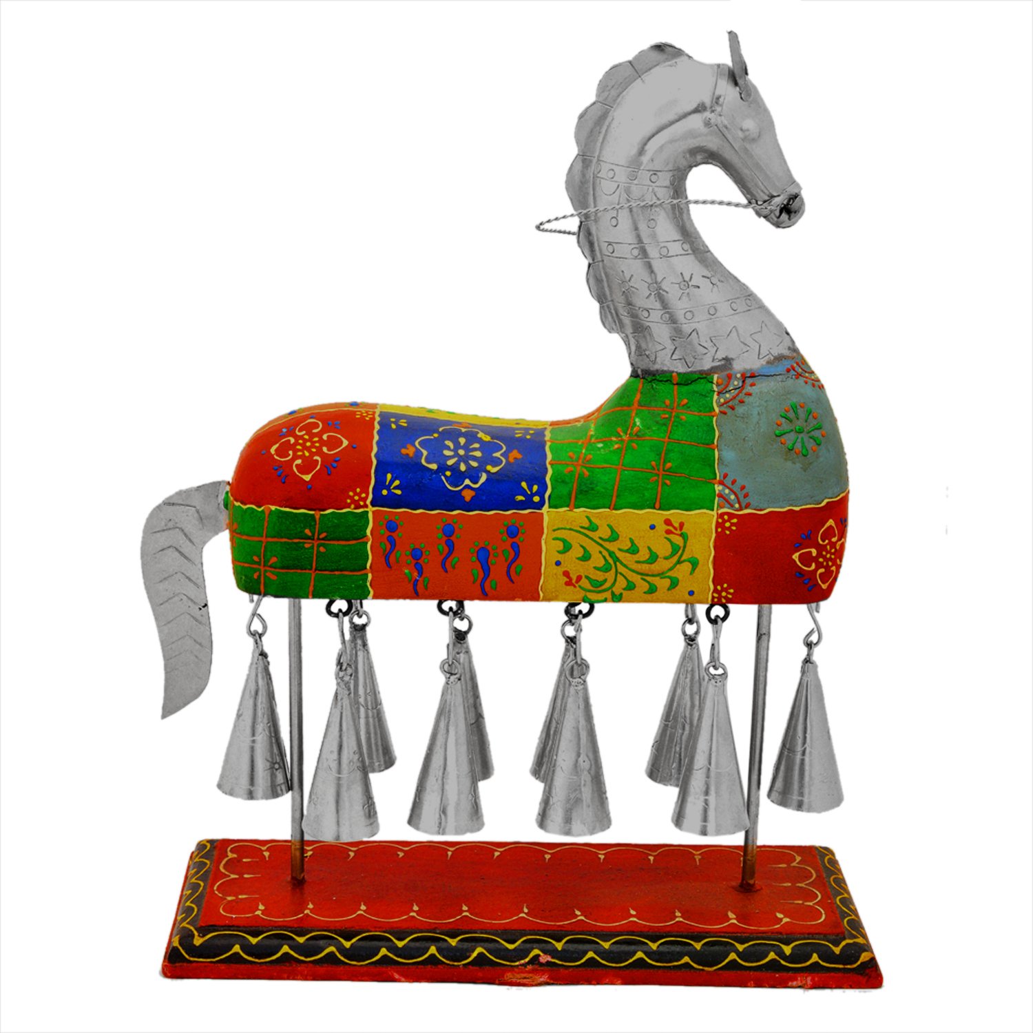 Handmade Rajasthani Wood & Metal Horse Bells - Traditional Indian Home Decor for Wall, Table, Office & Living Room | Perfect Gift for Weddings, Housewarming & Festivals