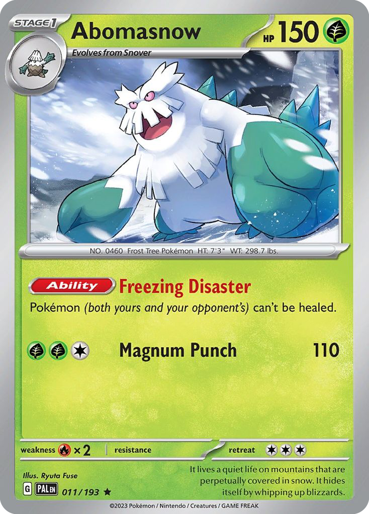 Abomasnow Pokemon Card 011/193 - Rare Collectible for Trading Card Game Battles & Display