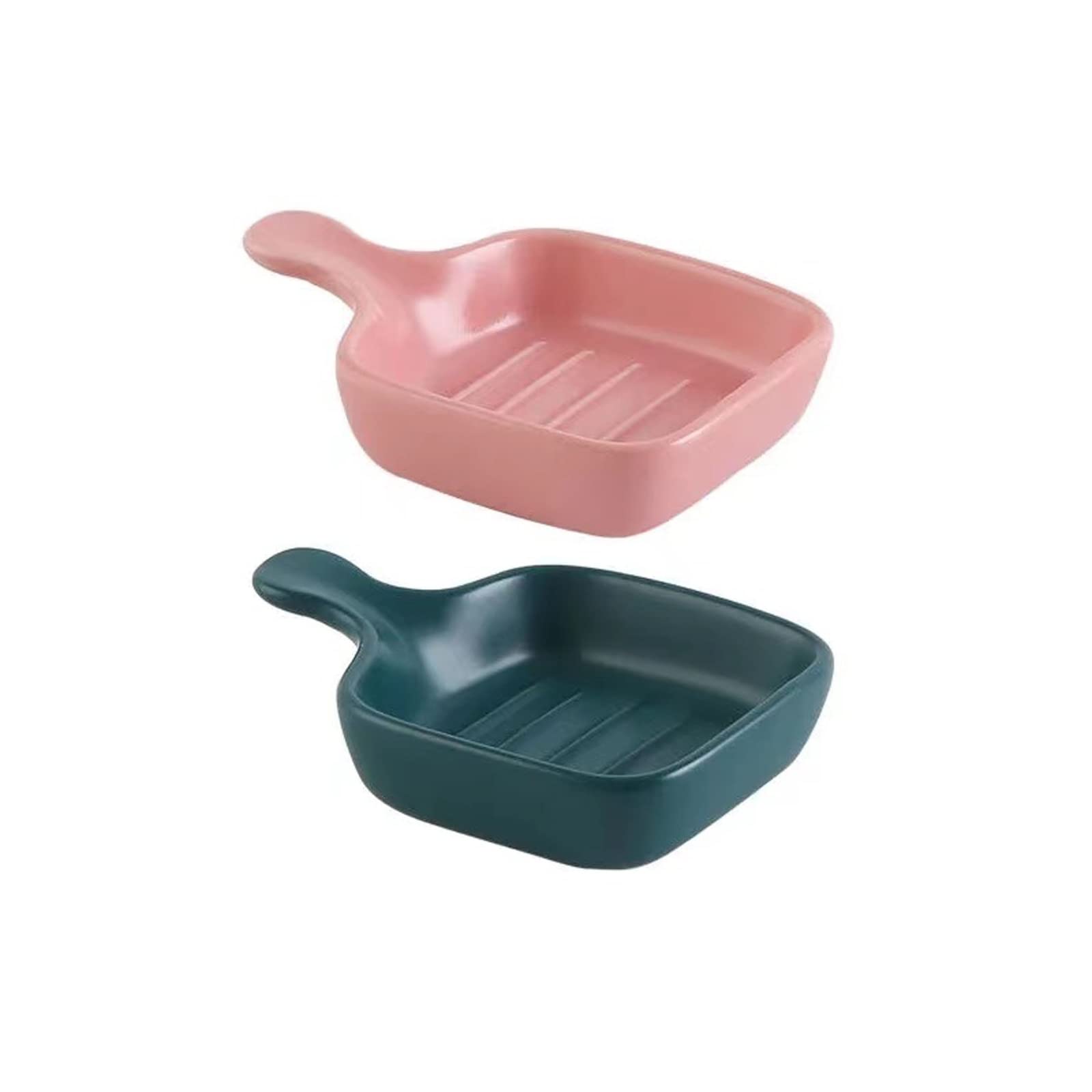 Ceramic Dip Bowls with Handles - Soy Sauce, Vinegar, Ketchup Dipping Dishes for Sushi, Dumplings, Snacks - Perfect for Home, Restaurants & Party Plating (Color: Green)