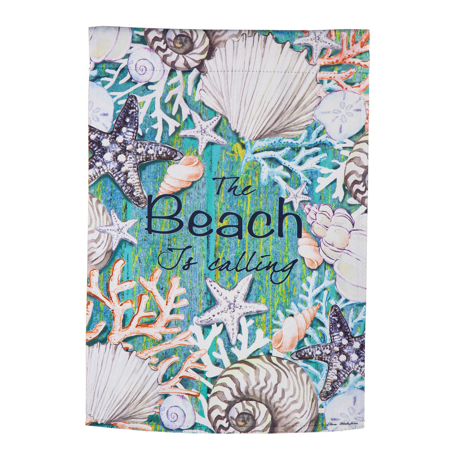Premium Suede Garden Flag - The Beach is Calling - Weather-Resistant Outdoor Decor for Patio, Yard & Summer Parties