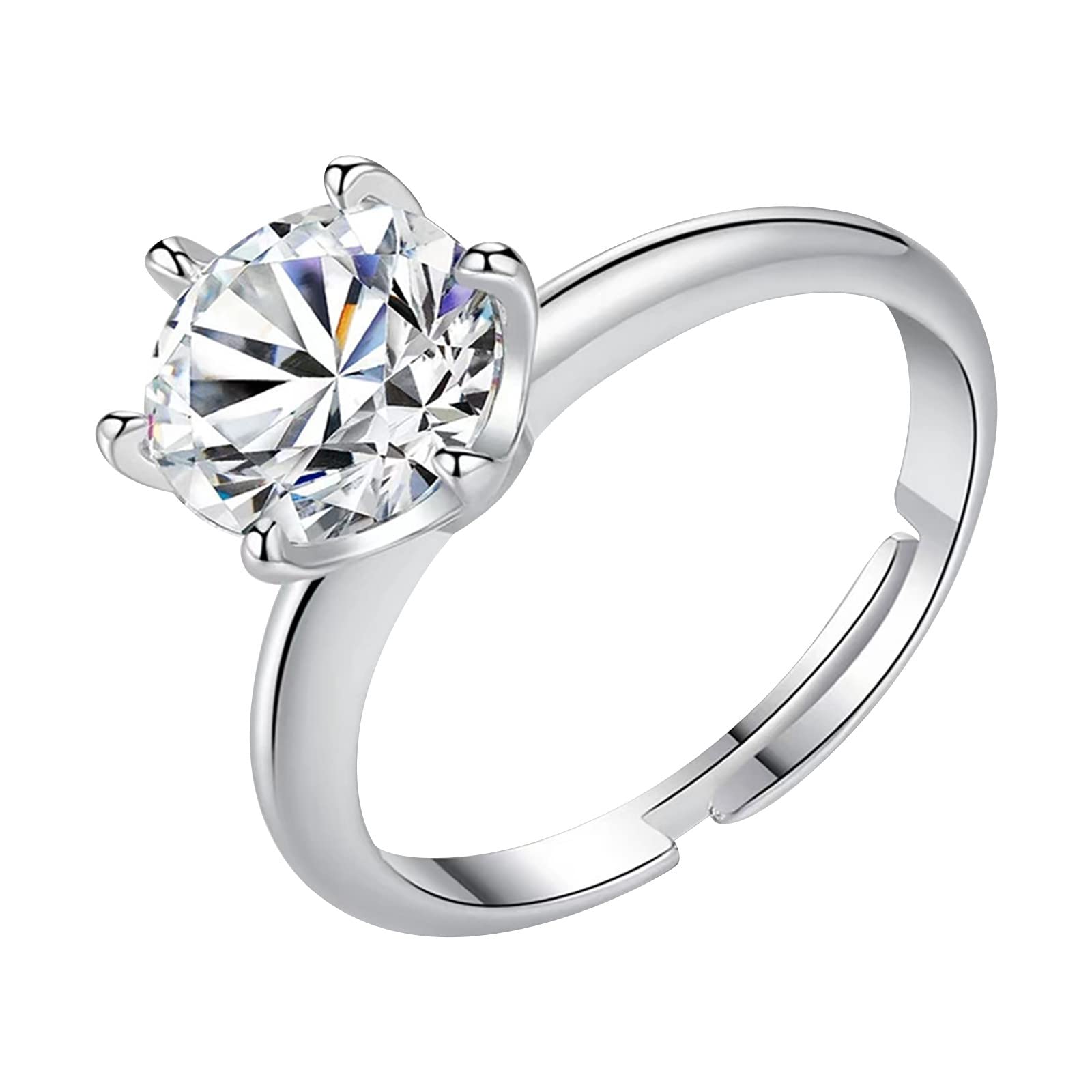 Six Paws Zirconia Ring - Simple & Elegant Fashion Jewelry for Women | Durable Cubic Zirconia Wedding Band | Perfect Gift for Wife, Anniversary & Special Occasions | Everyday Wear & Formal Events