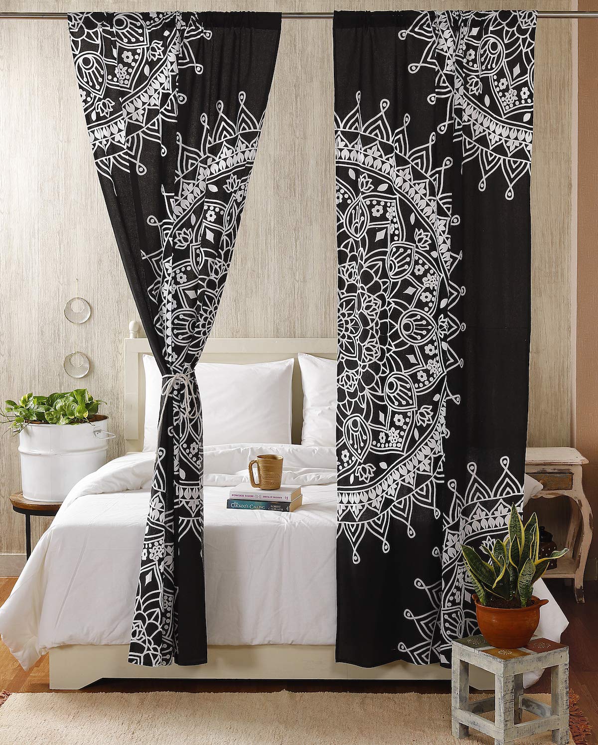 Madhu International Boho Mandala Gypsy Window Curtains 2 Panel Set - 87