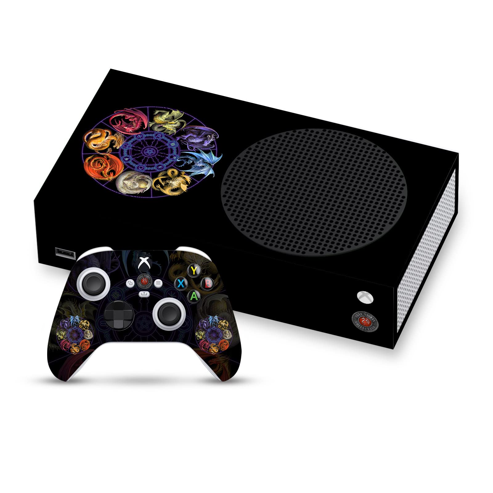 Official Anne Stokes Dragon Sabbat Cycle Vinyl Skin Sticker for Xbox Series S Console & Controller - Protective Gaming Decal for Customization - Perfect for Gamers & Collectors