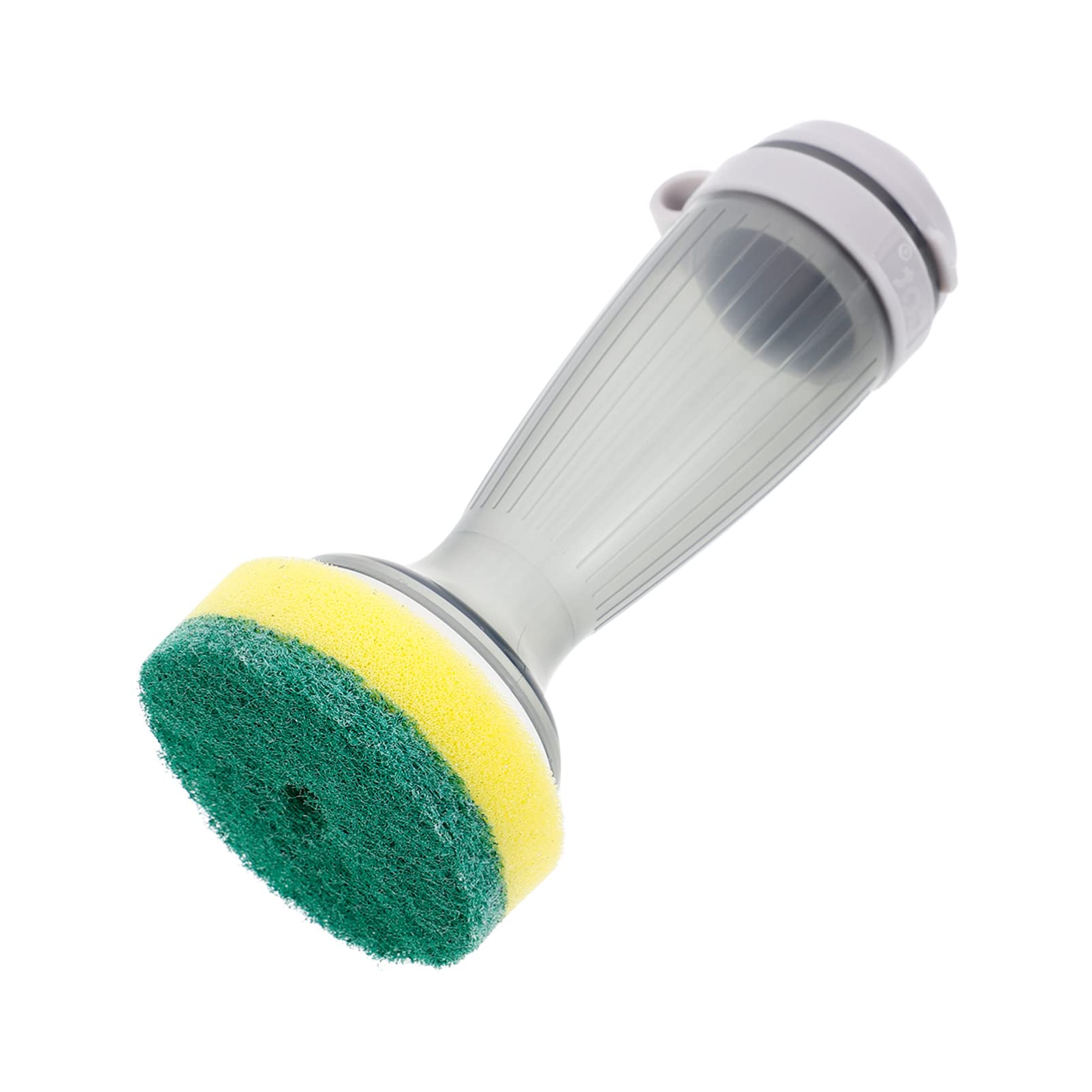 **Soap Dispensing Palm Brush Cleaner - Kitchen Scrub Brush for Pots, Pans, Dishes & Bathtub - Dishwashing Scrubber with Ergonomic Design (White) - Perfect for Deep Cleaning & Stain Removal**