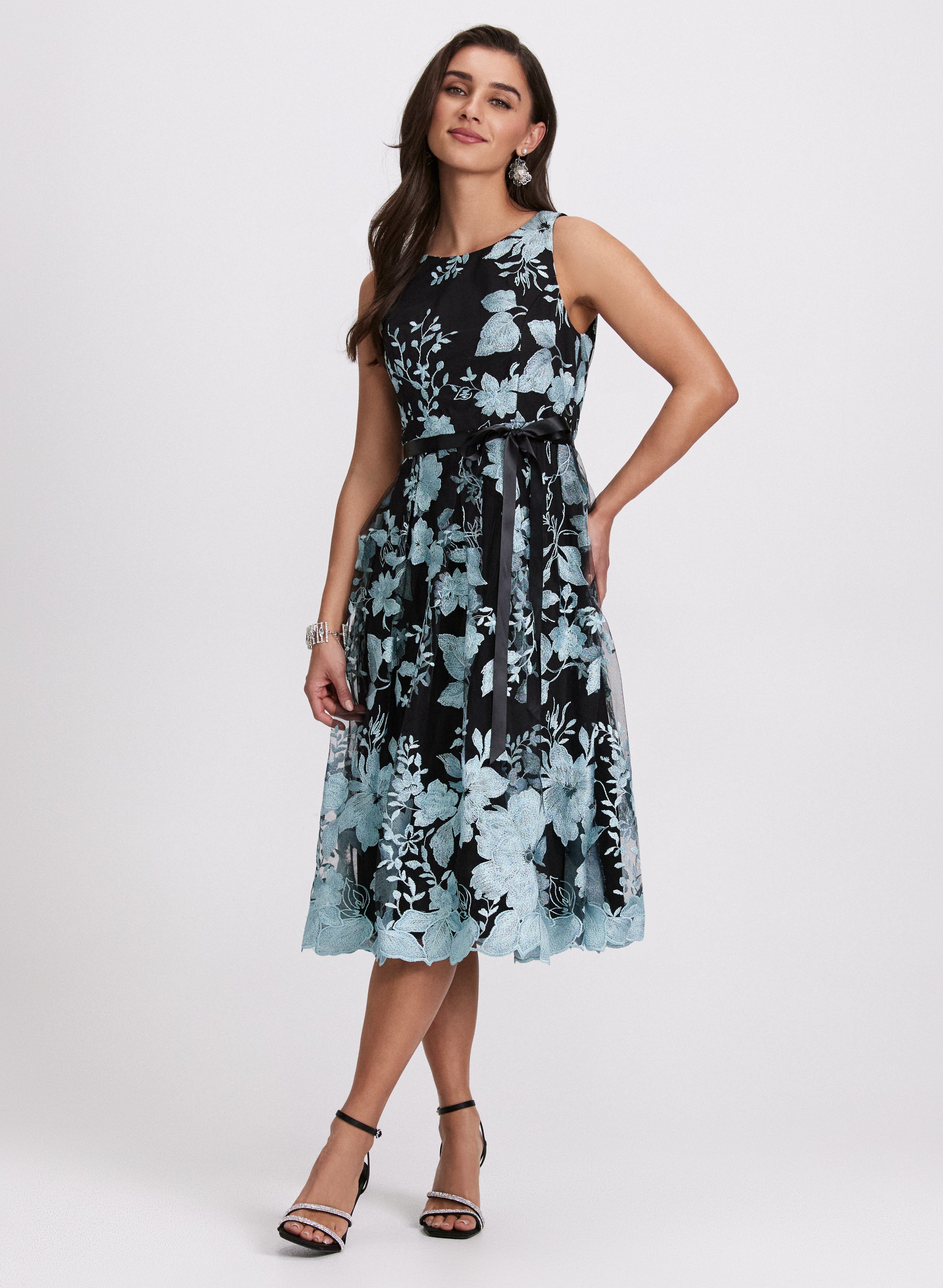 Elegant Embroidered Tulle Dress for Women - Perfect for Weddings, Parties & Special Occasions