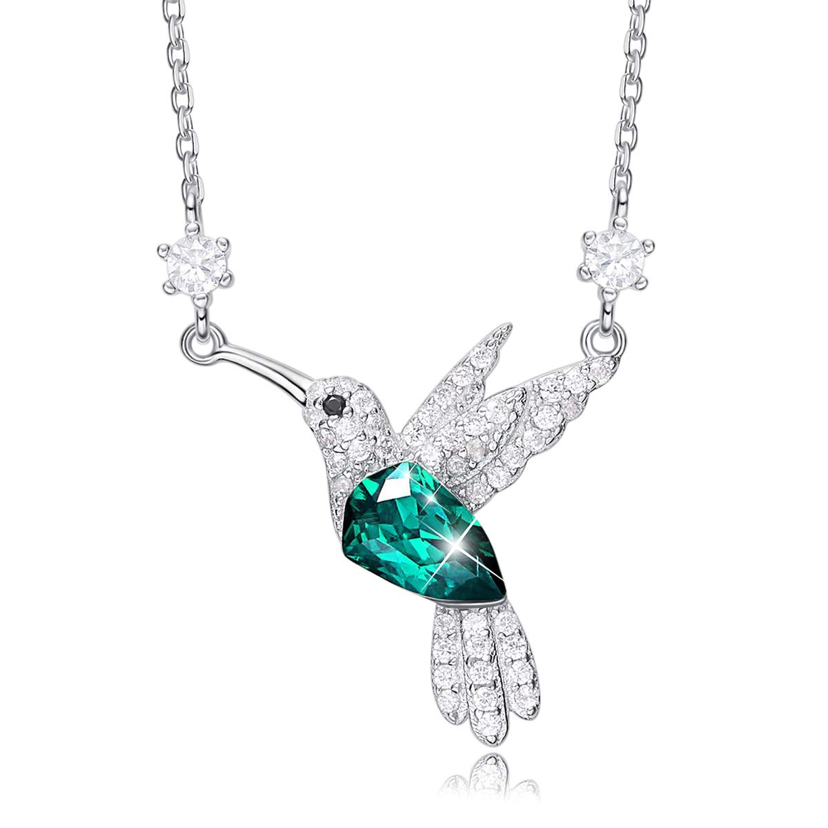 Hummingbird Necklace for Women - S925 Sterling Silver with Austrian Crystals | Elegant Jewelry Gift for Wife, Girlfriend, Mom | Perfect for Christmas, Mother's Day, Valentine's Day & Birthdays | Animal-Themed Necklace for Everyday Wear & Special Occasions