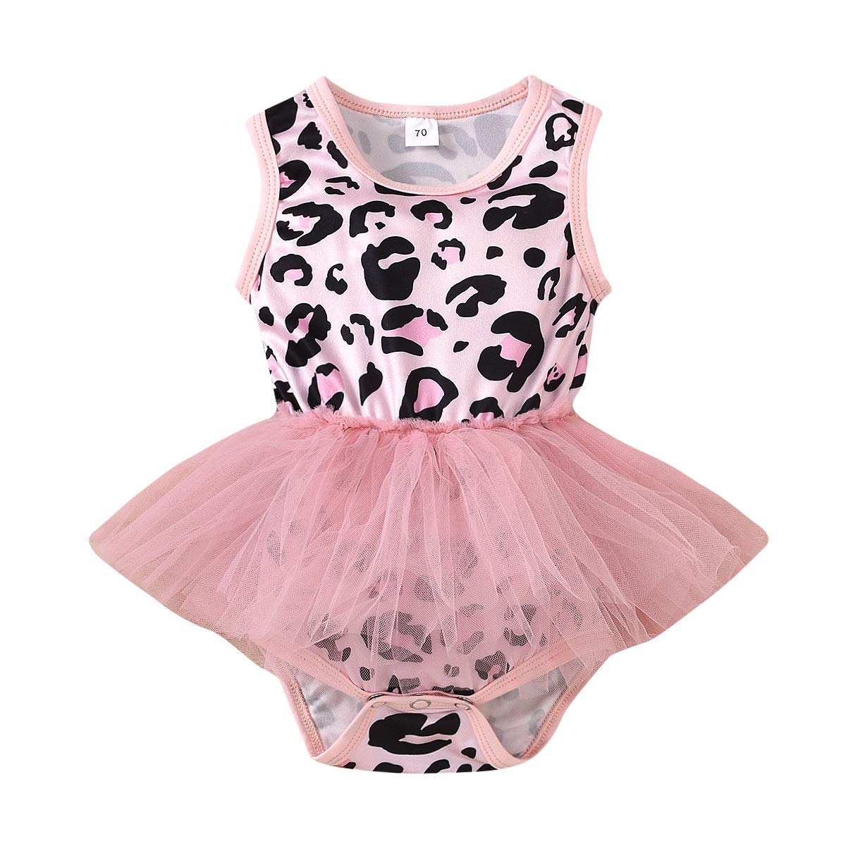YOUNGER STAR Newborn Baby Girl Leopard Print Romper & Tutu Dress Outfit - Soft Bodysuit Jumpsuit for Photo Shoots, Parties & Special Occasions