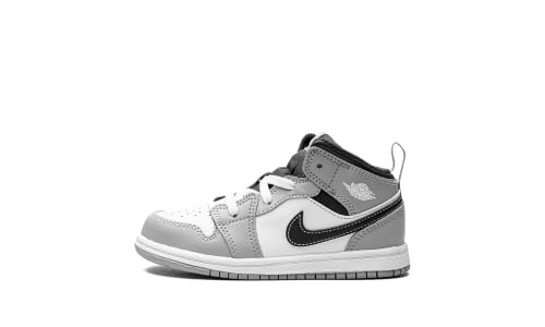 Jordan 1 Mid Toddler Shoes - Light Smoke Grey/White Anthracite (640735-078) - Basketball Sneakers for Kids, Casual Play & Everyday Wear