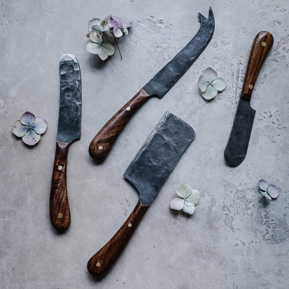 Premium Hand-Forged Cheese Knife Set - Stainless Steel Cheese Slicer & Cutter for Parties, Charcuterie Boards & Gourmet Cheese Tasting
