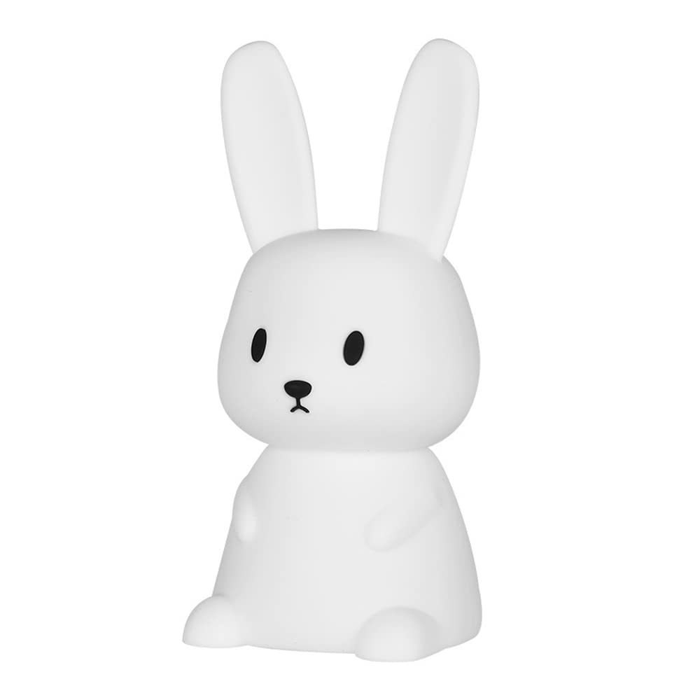 Cute Rabbit Night Light for Kids - Soft Silicone Touch LED Bedside Lamp with 7 Color Changing Mood Lights, Eye Protection Nursery Light for Bedroom, Baby Room & Gift Ideas