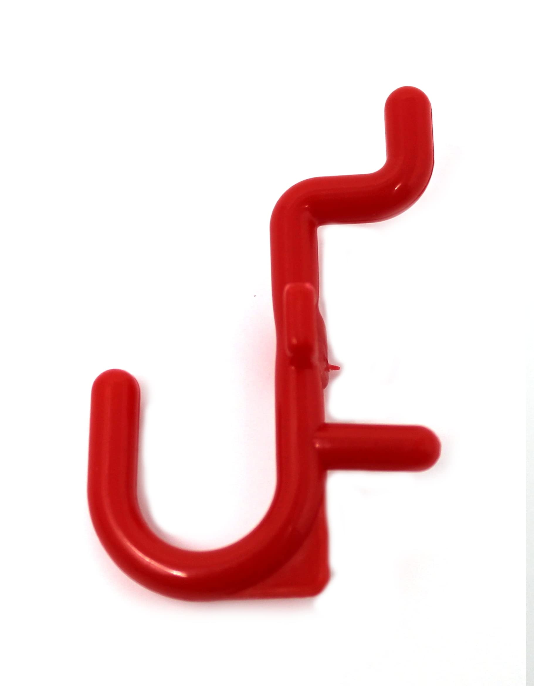 JSP Manufacturing Pegboard Hooks - 250-Pack Non-Locking Plastic J-Style Hooks for Garage Tool Storage, Craft Organization & Pegboard Accessories (Red) | Perfect for Workshop, Garage & DIY Projects