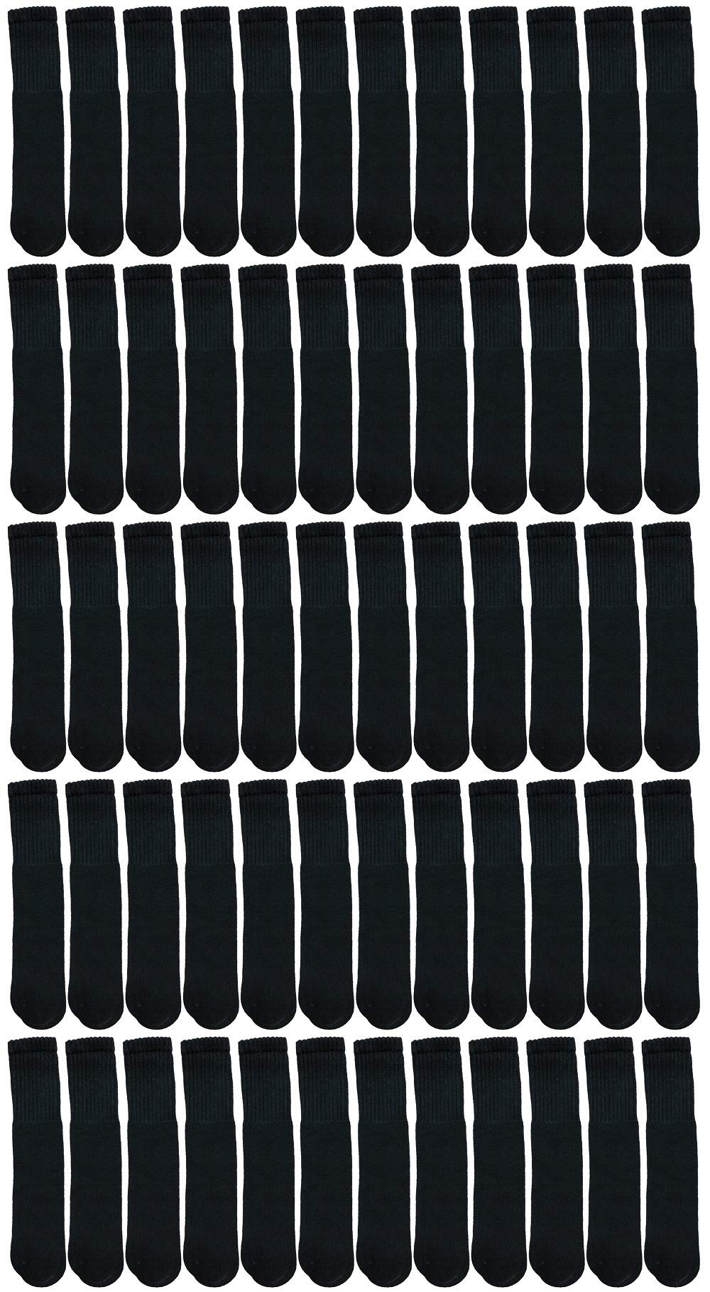 Yacht & Smith Wholesale Bulk Pack Kids Cotton Tube Socks - Boys & Girls Referee Style Athletic Socks for Soccer, Basketball & Sports (12-Pack) - Perfect for School, Team Uniforms & Everyday Play