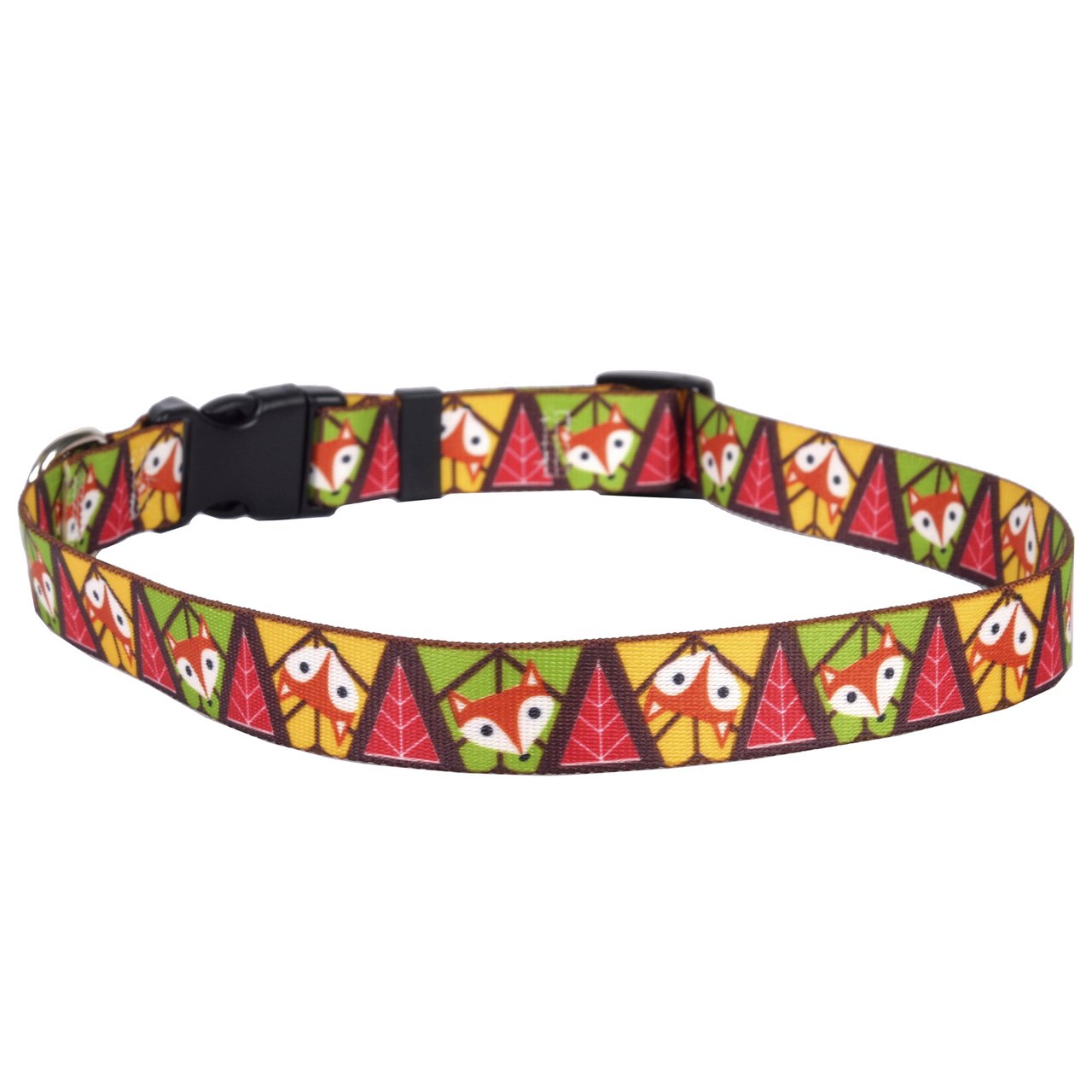 Yellow Dog Design Fall Fox Dog Collar - Adjustable 14-20 Inch Neck, Medium 1