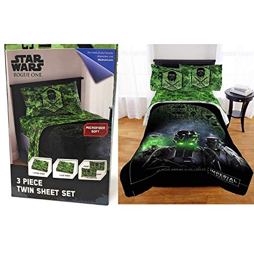 Star Wars Rogue One Death Trooper Twin/Full Comforter & Microfiber Sheet Set Bundle by Jay Franco & Disney | Official Licensed Bedding for Kids & Teens Room Decor