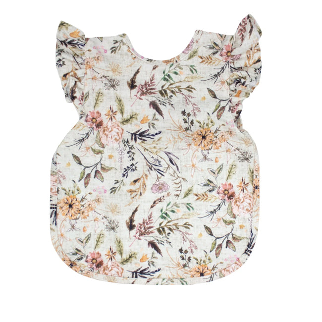 Bapron Baby Bib for Toddlers 6 Months+ - Delilah Floral Design, Soft & Absorbent Feeding Bib for Infants - Perfect for Mealtime, Snacks, and Messy Play