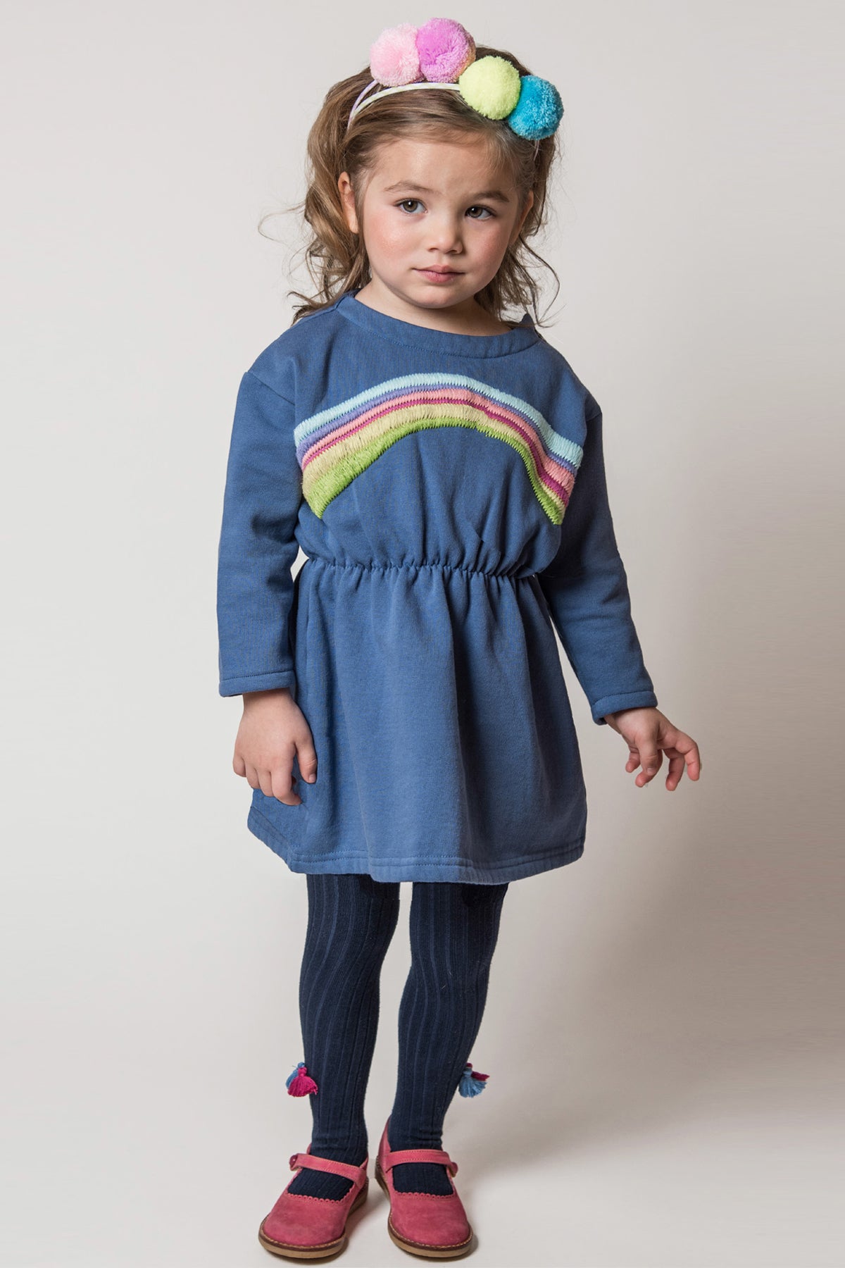 Everbloom Navy Rainbow Girls Dress - Size 2T | Cute Floral Print Party Dress for Toddler Girls | Perfect for Birthday, Easter & Special Occasions