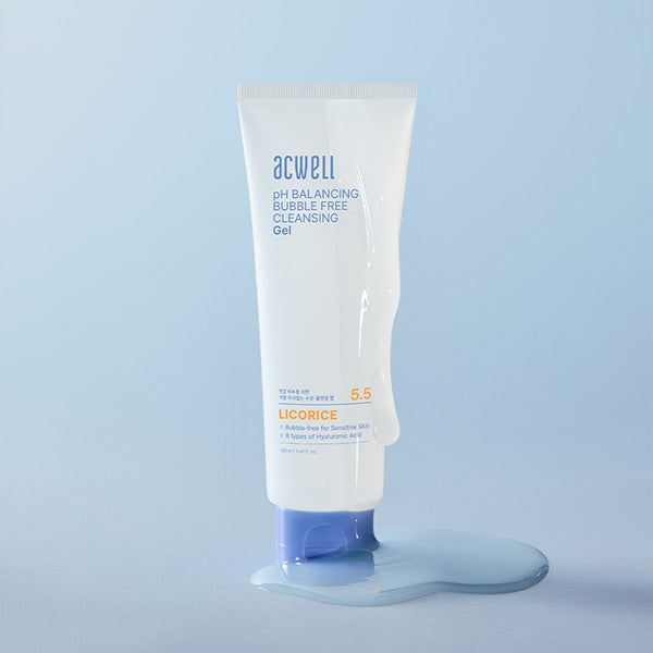 Acwell pH Balancing Bubble Free Cleansing Gel 160ml - Gentle Korean Face Wash for Sensitive Skin, Hydrating & Soothing Daily Cleanser for Men & Women | Perfect for Morning & Night Skincare Routine