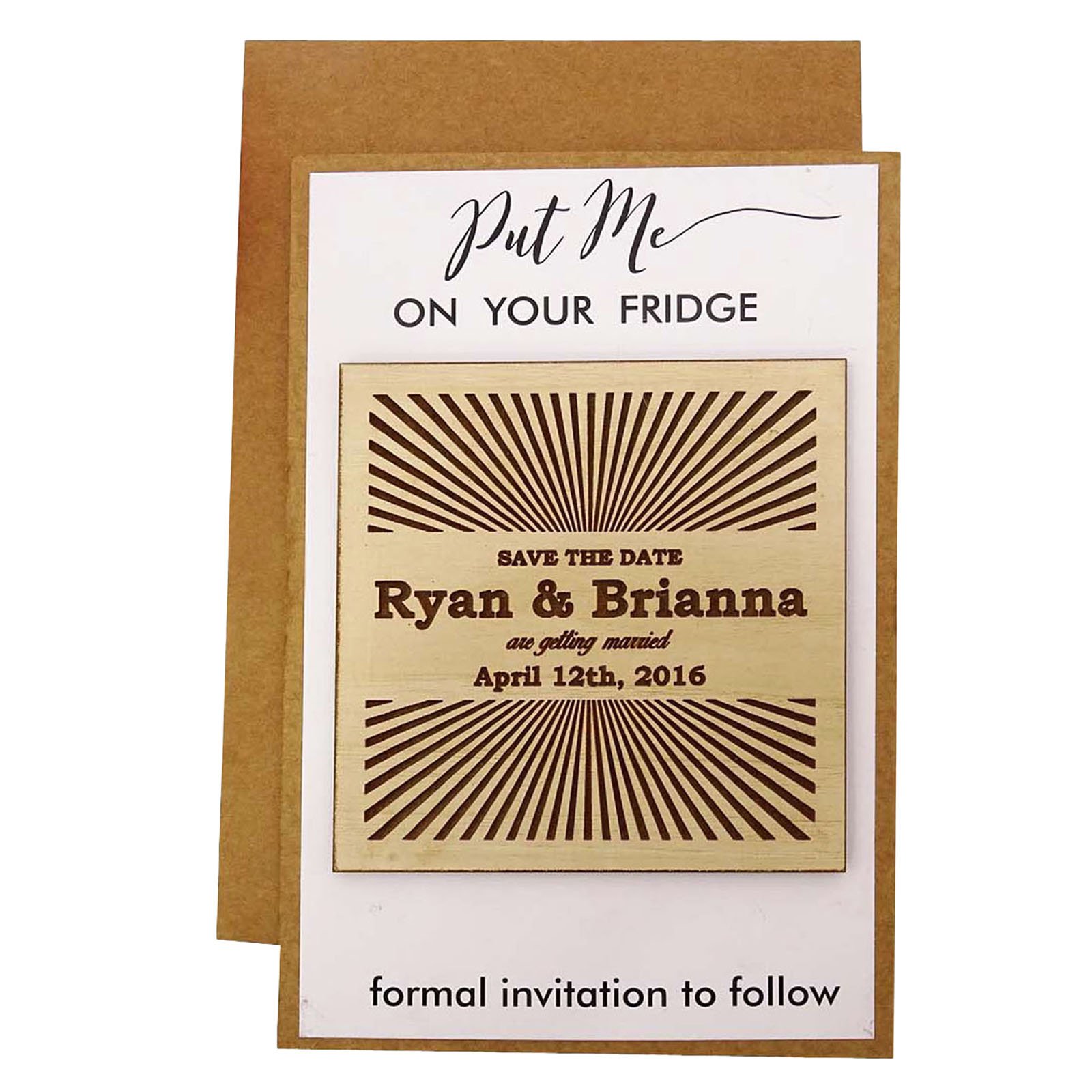 Personalized Wedding Save The Date Cards - Set of 50 Rustic Engraved Wood Magnets with Envelopes | Unique Wedding Announcements for Couples, Bridal Showers & Destination Weddings