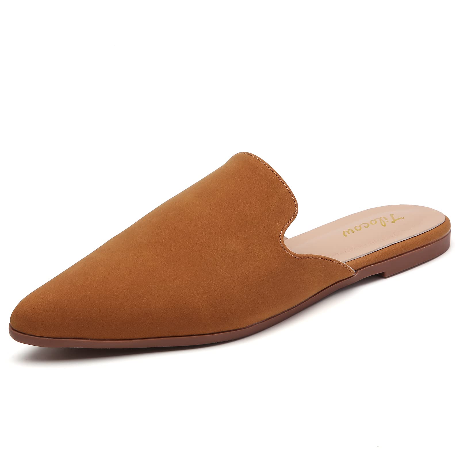 Tliocow Women's Pointed Toe Mule Slides - Backless Slip-On Loafers with Comfortable Flats for Casual Wear | Perfect for Office, Shopping & Everyday Use