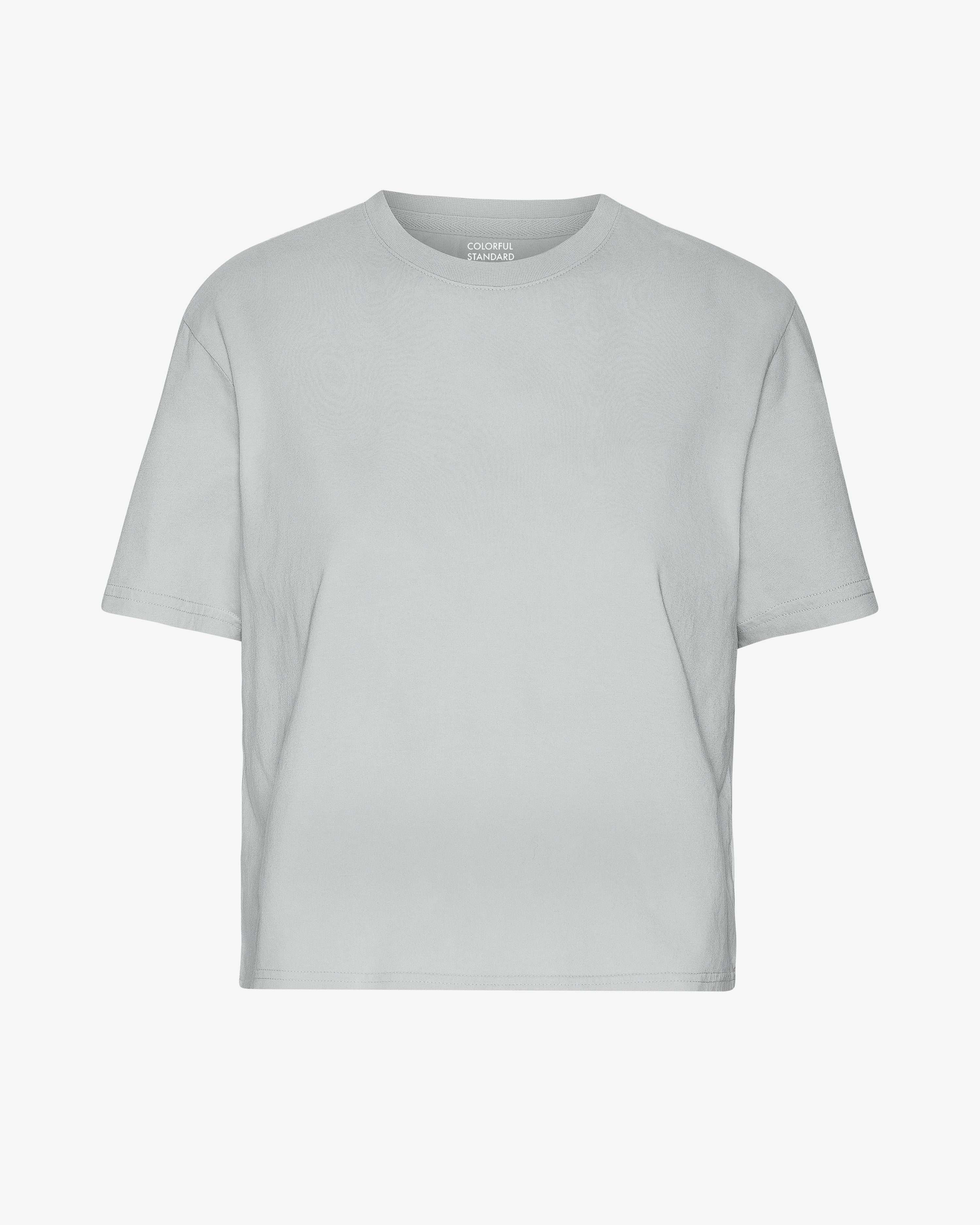 Organic Boxy Crop Tee - Soft Faded Grey Women's T-Shirt | Casual Streetwear, Loungewear & Layering Essential