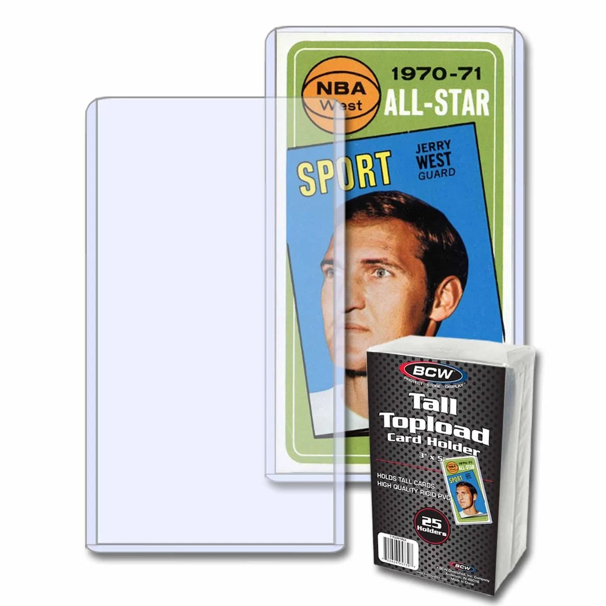 BCW Tall Card Toploader 25 Ct. Pack - Premium Clear Plastic Card Protectors for Sports Cards, Trading Cards & Collectibles - Perfect for Storage, Display & Trading