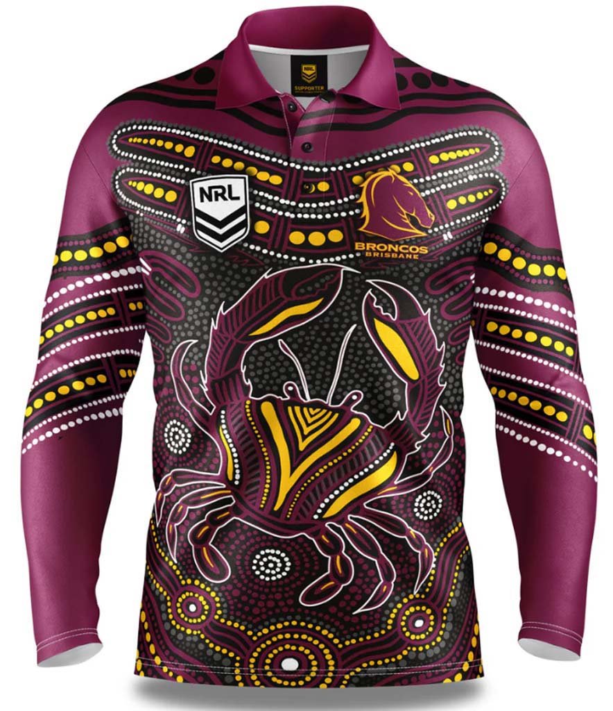 Brisbane Broncos 'Karumba' Fishing Shirt for Men - Lightweight Quick-Dry UPF 50+ Sun Protection Shirt for Fishing, Boating & Outdoor Activities