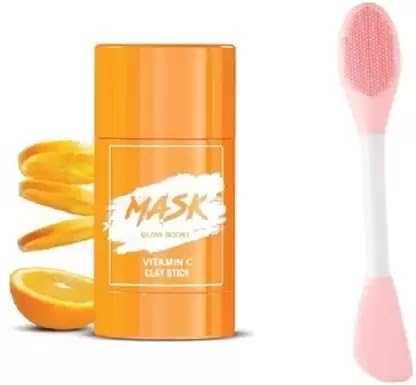 Lusty Soul Purifying Clay Mask with Orange Extract - Deep Cleansing for Blackheads & Oil Control + Silicone Face Scrubber (2-Piece Set) | Perfect for Acne-Prone Skin & Daily Skincare Routine