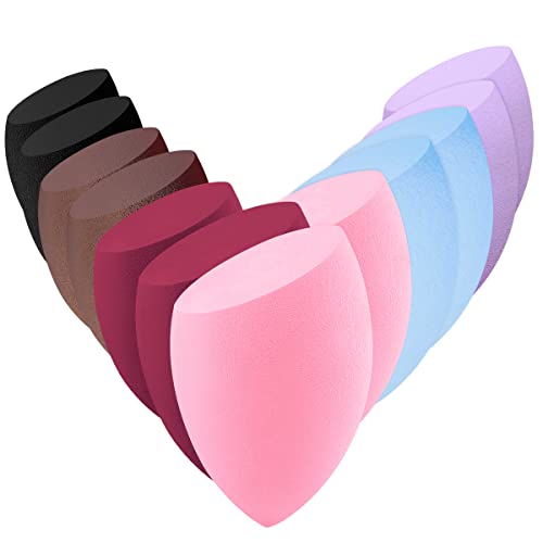 12 Pcs Makeup Sponge Set - Professional Foundation Blender Beauty Sponge for Liquid, Cream & Powder - Multi-Color Makeup Sponges for Flawless Finish - Perfect for Daily Makeup, Contouring & On-The-Go Touch Ups