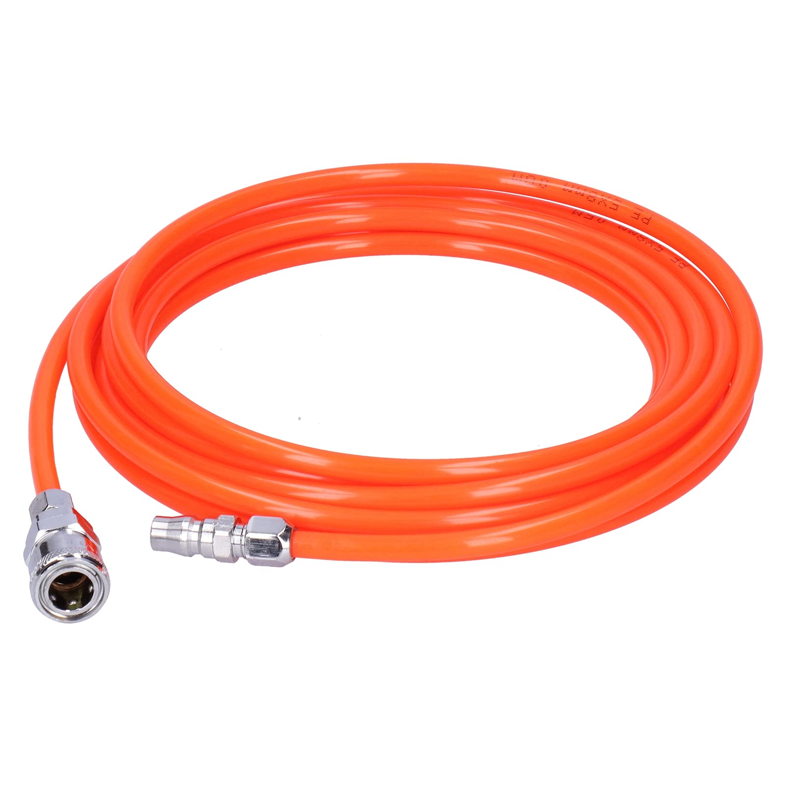 FTVOGUE 5x8mm Air Compressor Hose - Flexible PE Spring Pipe with Connector for Air Pumps, Tools & Pneumatic Systems - Perfect for Workshops, Garages & DIY Projects