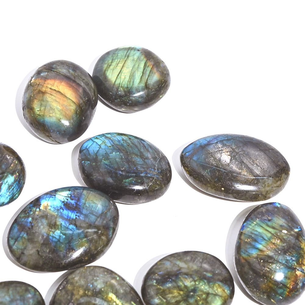 Natural Labradorite Palm Stone - Healing Crystal for Stress Relief & Meditation | Perfect for Reiki, Chakra Balancing & Spiritual Gifts