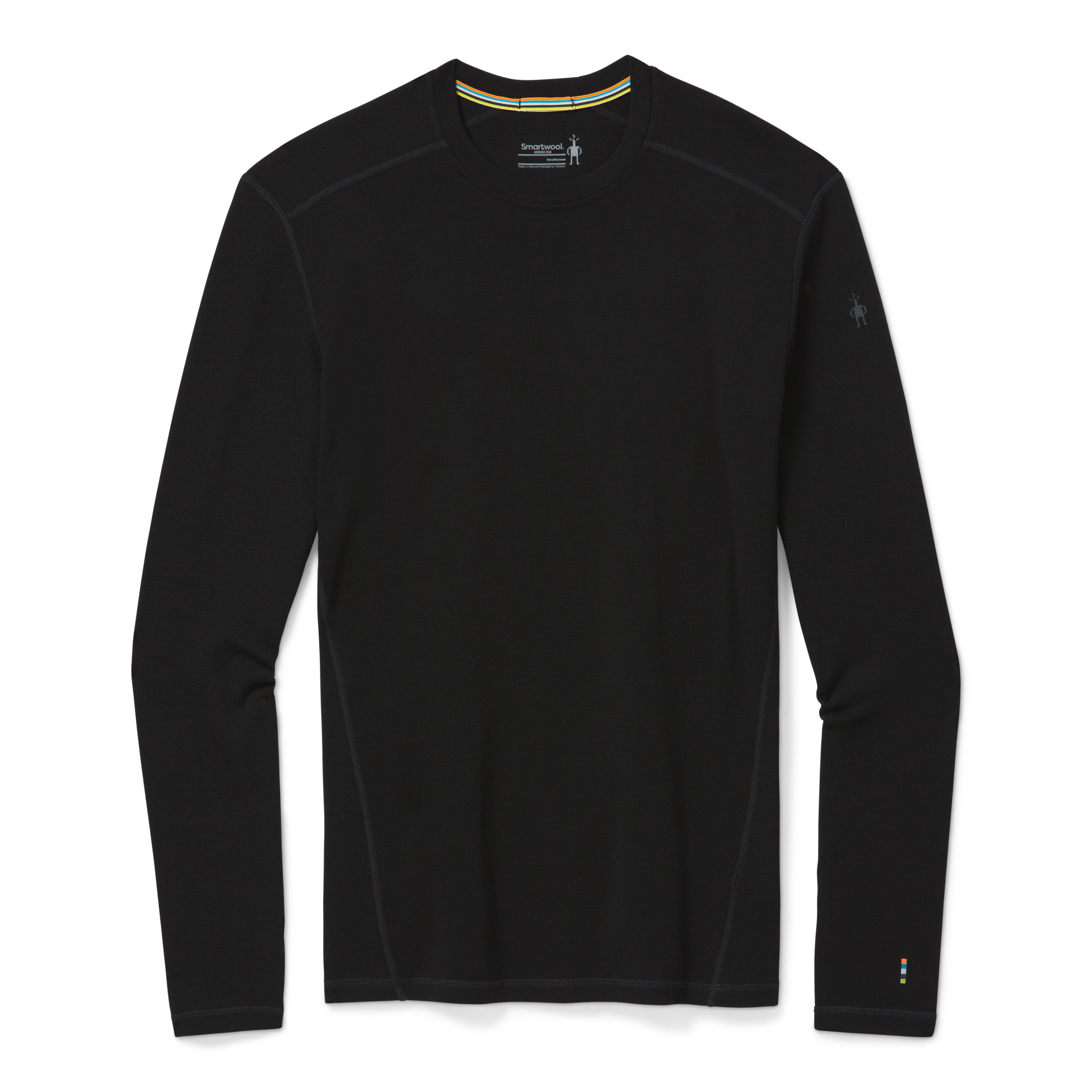 Premium Merino Wool Thermal Base Layer for Men - Classic Crew Neck, Black | Warm & Breathable for Winter Sports, Hiking & Outdoor Activities